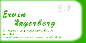 ervin mayerberg business card